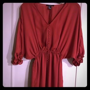 Forever 21 Burnt Orange Blouson Dress